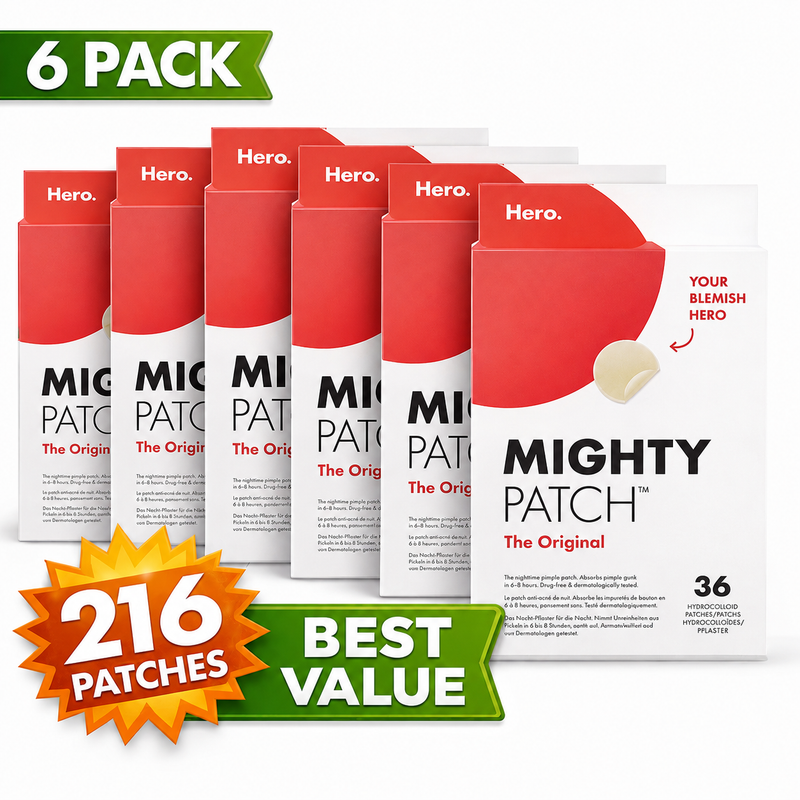 6 × Hero Mighty Patch Original –36 Hydrocolloid Pimple Acne Spot Blemish Patches